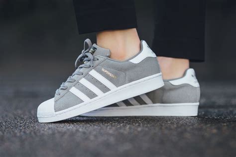 grijs adidas superstar sneakers|Grey Superstar Shoes .